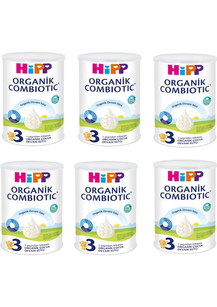 3 Organik Combiotic Devam Sütü 350gr 6 Adet