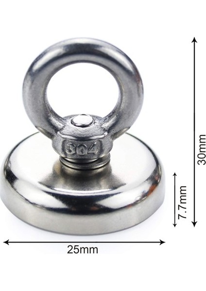 Magnet Fishing 25 mm Çap, Yüksek Taşıma Gücü, Halkalı Askılı Neodyum Mıknatıs - Deniz Mıknatısı modelleri