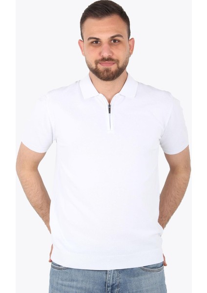 66510 Yarım Fermuarlı Polo Yaka Tshirt