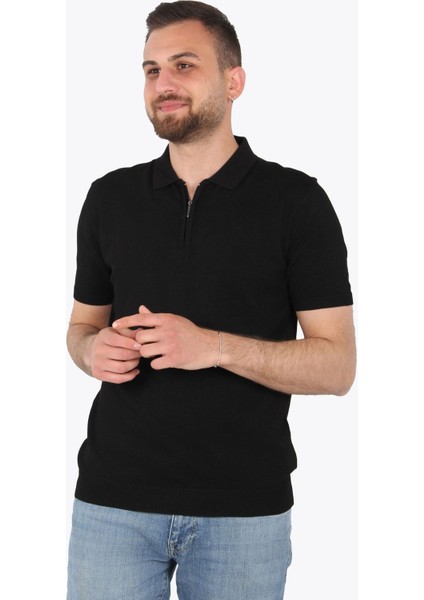 66510 Yarım Fermuarlı Polo Yaka Tshirt