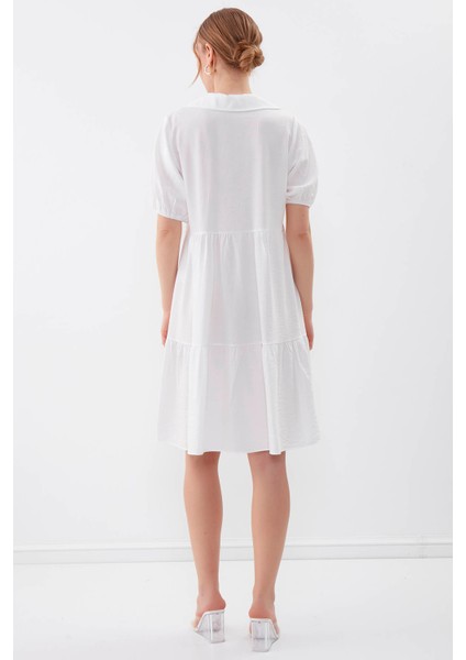 Yakalı Balon Kol Babydoll Elbise10 indirimleri