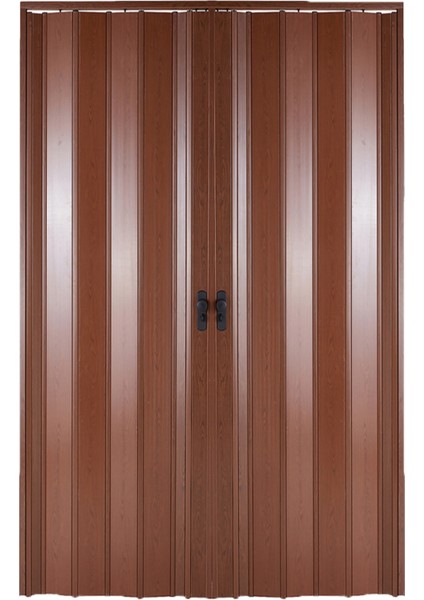 Akordiyon Çift Kapı 162x250 cm Camsız Ceviz 12Mm Katlanır Akordeon PVC
