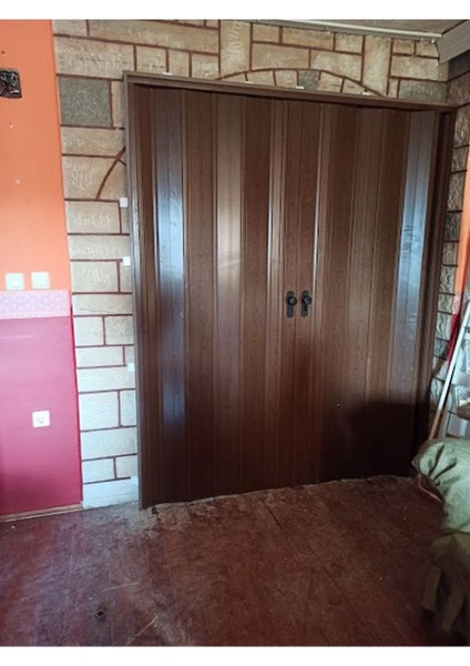 Akordiyon Çift Kapı 162x250 cm Camsız Ceviz 12Mm Katlanır Akordeon PVC fırsatları