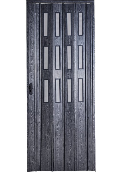 Akordiyon Kapı 72x220 cm Camlı Karaağaç 12Mm Katlanır Akordeon PVC
