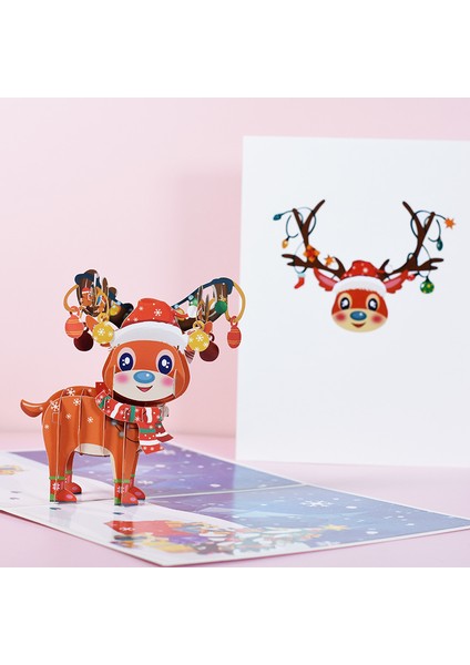 2 Adet 3D Üç Boyutlu Tebrik Kartları Tatil Tebrik El Yapımı Kartlar (Yurt Dışından)