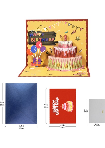 Hainan Shenda 2 Pcs 3D Pop-Up Cards Doğum Günü Kartı Yıldönüm Gifts Postkartı (Yurt Dışından)