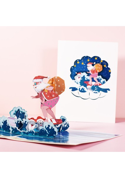 2 Adet 3D Üç Boyutlu Tebrik Kartları Tatil Tebrik El Yapımı Kartlar (Yurt Dışından)