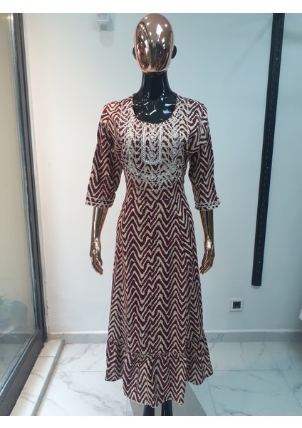 Aashivs Collection Kadın Pamuk Hint Elbisesi