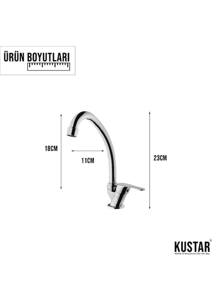 Krom Mermerden Tek Su Girişli Lavabo Musluğu