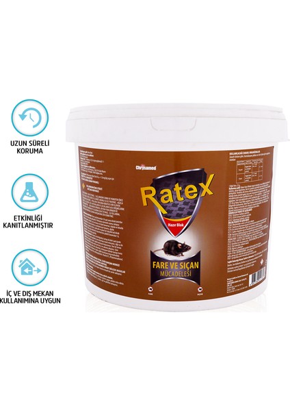 Ratex Hazır Mum Blok Fare ve Sıçan Kovucu 5 kg.