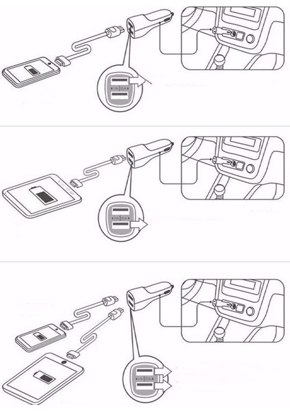 Honda Fiat Volkswagen Renualt Toyota Coralla Oto Çakmaklık Şarj Cihazı Çift USB Girişli Şarj Soketi