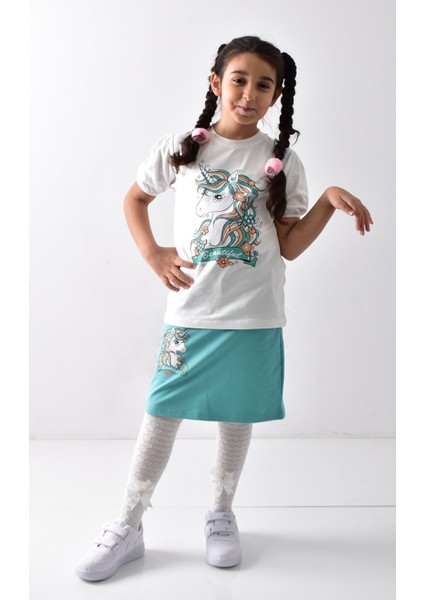 Kız Çocuk Baskılı T-Shirt-Etek Takımı fiyatları