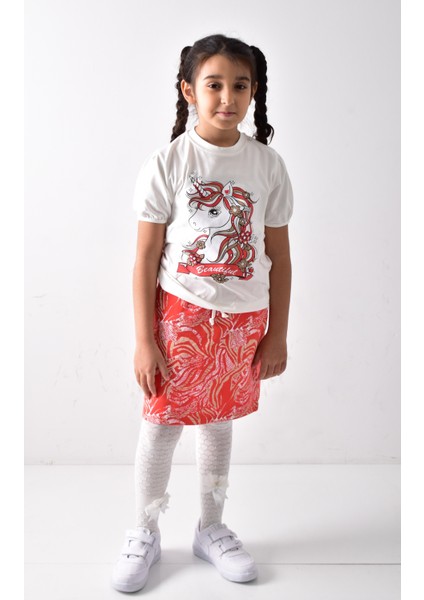 Kız Çocuk Baskılı T-Shirt-Etek Takımı fırsatları