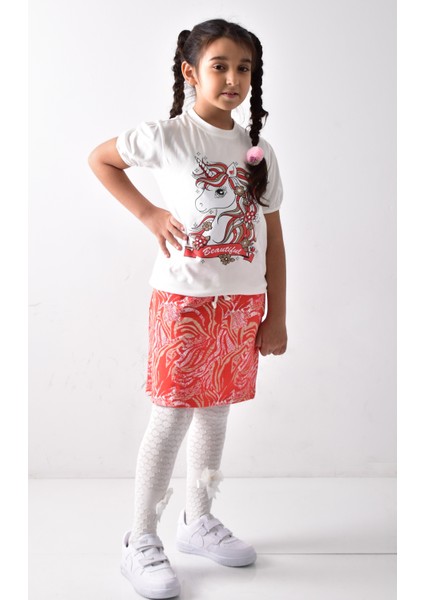 Kız Çocuk Baskılı T-Shirt-Etek Takımı indirimleri