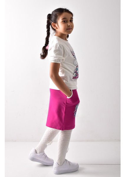 Kız Çocuk Baskılı T-Shirt-Etek Takımı fiyatları