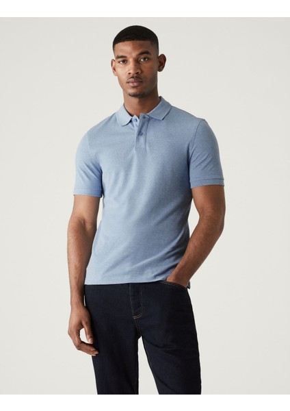 Marks & Spencer Saf Pamuklu Polo Yaka T-Shirt