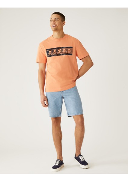 Saf Pamuklu Regular Fit Denim Şort