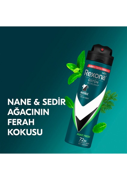 Men Erkek Sprey Deodorant Natural Fresh Mint 72 Saat Kesintisiz Üstün Koruma 150 ml x3 indirimleri