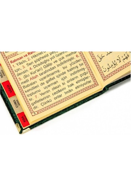 10 Adet Kadife Kaplı Yasin Kitabı - Çanta Boy - Tesbihli - Şeffaf Kutulu - Yeşil - Hediyelik Yasin Seti fırsatları