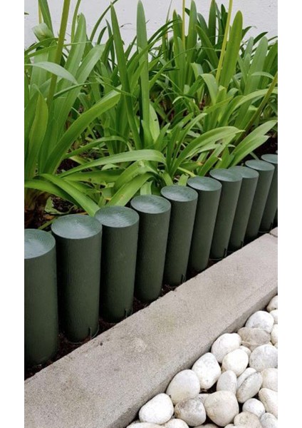 Yeşil Plastik Çim Bordürü 2.3 Metre Çim Ayırıcı Yeşil