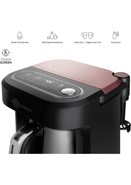 Hatır Barista Pro Konuşan Cappuccino ve Türk Kahve Makinesi Rosegold modelleri