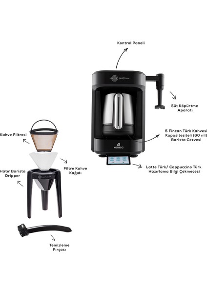 Hatır Barista Pro Konuşan Cappuccino ve Türk Kahve Makinesi Rosegold fırsatları