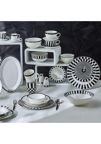 Damalı Porselen Servis Tabağı 27 cm fırsatları