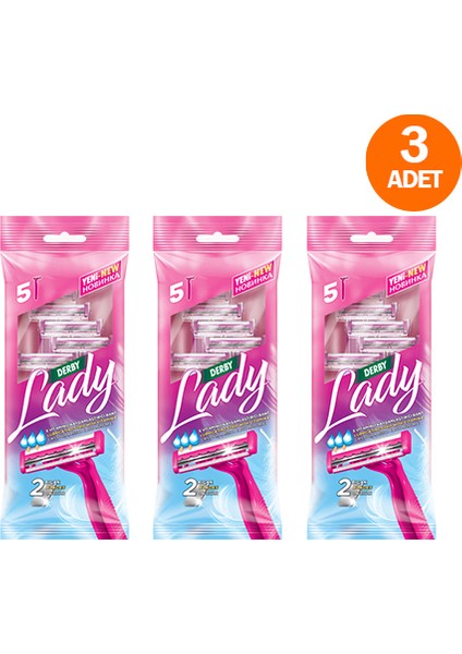2 Bıçaklı Tıraş Bıçağı Lady 5'li (3 Adet)
