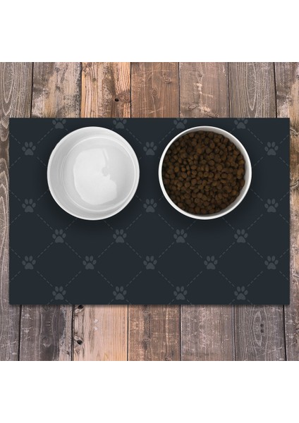Vinil Kaymaz Tabanlı Keçe Baskılı Evcil Hayvan Pet Mama Paspası 30x45
