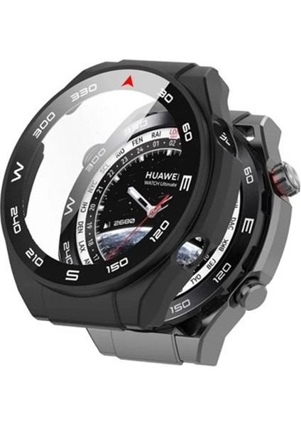 Huawei Watch Ultimate Kordon Kayış Soft Silikon Krem + Ekran Koruyucu Kasa Siyah fiyatları