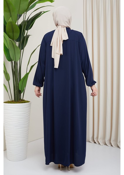 Medine Ipeği Tesettür Pile Detaylı Ferace MDC-0165 Lacivert fiyatları