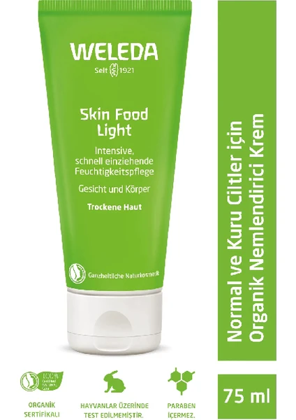 Skin Food Light Normal ve Kuru Ciltler Için Nemlendirici ve Besleyici Organik Bakım Kremi 75 ml