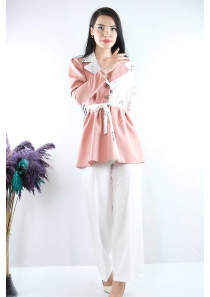 Ceket Model Bluz Pudra