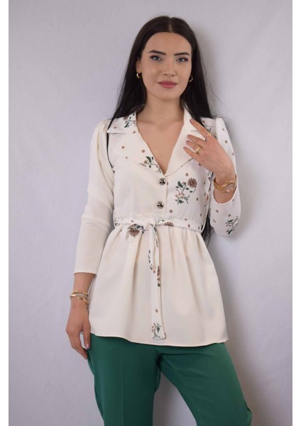 Ceket Model Bluz Ekru-Kahve indirimleri