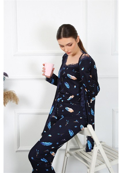 Kadın 3'lü Sabahlık Takım 16105 modelleri