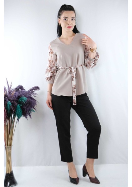 Şifon Kol Bluz Vizon fiyatları