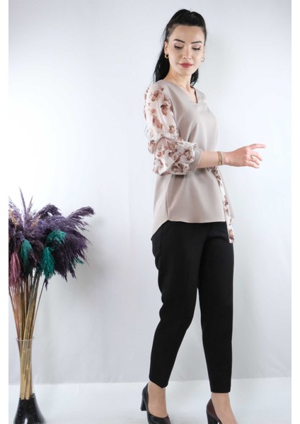 Şifon Kol Bluz Vizon fırsatları