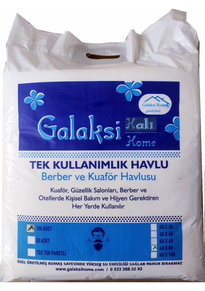 Tek Kullanımlık Berber Havlusu 40 x 80 cm 100'LÜ 15GR Kalın Süper Emici Kuaför Havlusu