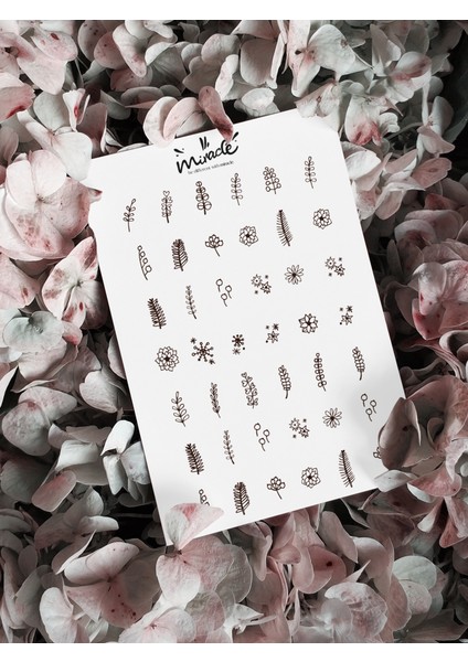 Flowers Tırnak Dövmesi - Tırnak Tattoo - Nail Art - Tırnak Sticker