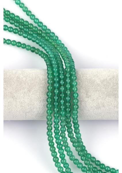 Yeşil Akik Doğal Taş Dizi 6 mm Küre Kesim