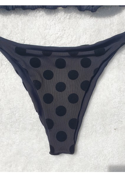 Siyah Benekli Brazilian Üçgen Bikini