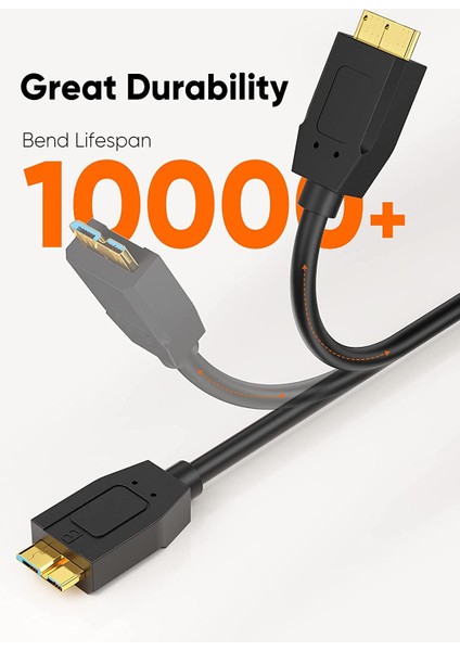 Typ-C To Micro-B Gen2 10GBPSHARD Disk Kablosu 0,3metre