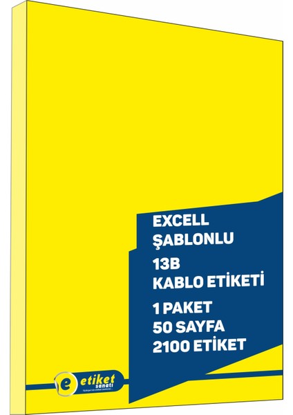 Kablo ETIKETI13B 1paket 50 Sayfa 2100 Kablo Etiketi Lazer Yazıcılara Uygun Yazdıralabilir.