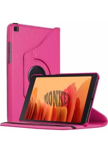 Samsung Galaxy Tab A7 T500 T505 Uyumlu 10.4 Inç Pembe Tablet Kılıfı Dönebilen Standlı Dönerli Suni Deri