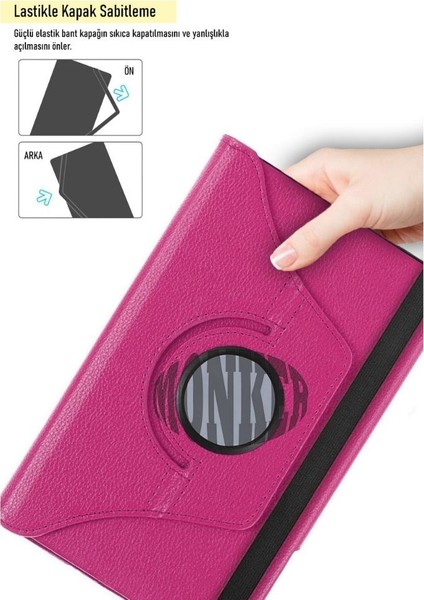 Samsung Galaxy Tab A7 T500 T505 Uyumlu 10.4 Inç Pembe Tablet Kılıfı Dönebilen Standlı Dönerli Suni Deri fırsatları