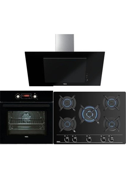 Chef 10 Siyah Ankastre Set – (Hak 629 Bk Fırın +Gbc 75030 Kbc Bk Ocak + Dvt 98660 Bk Davlumbaz)