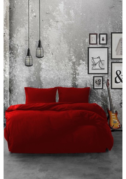 Akfil Pamuklu Kırmızı Çift Kişilik Nevresim Takımı (Lastikli Çarşaflı) fiyatları