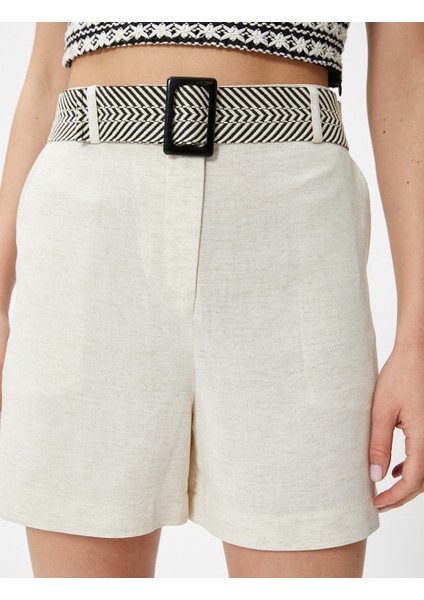 Melis Ağazat x Koton - Kemerli Keten Şort indirimleri