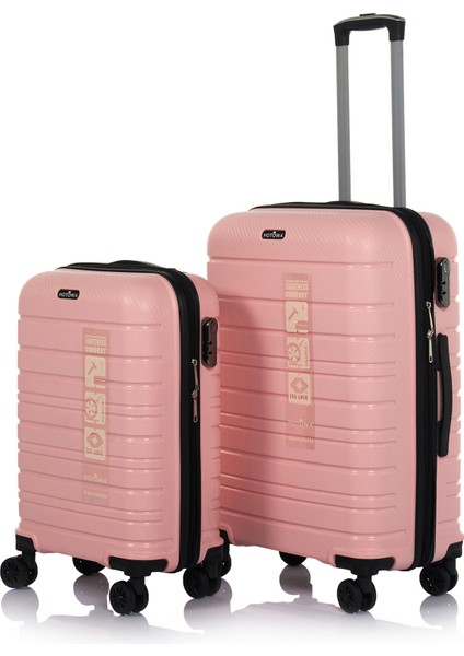 Gold Pp Valiz 8010 Pembe Tsa Kilitli Ikili Set