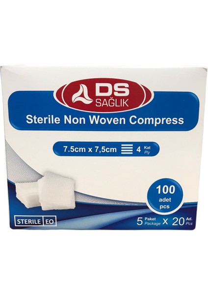 Steril Nonwoven Kompres Spanç 7.5x7.5 100 Adet